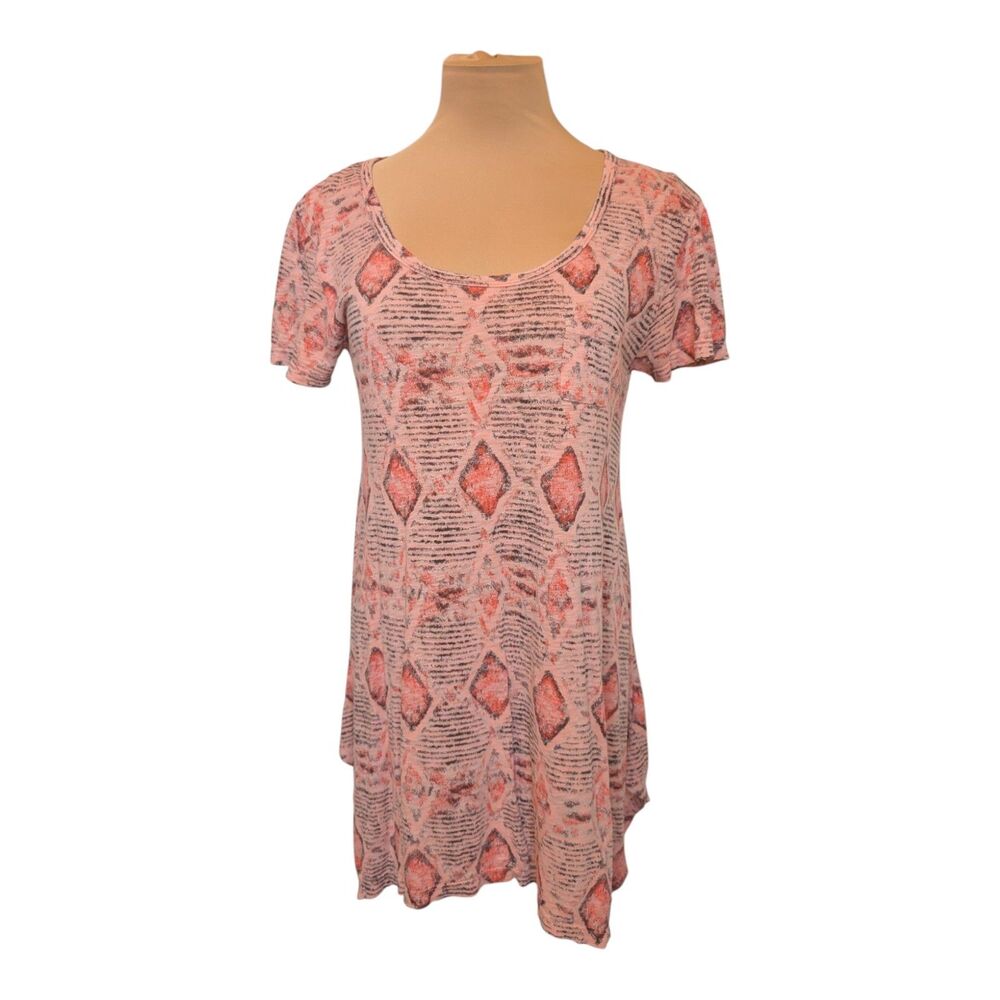 FRESH PRODUCE TUNIC TOP SHORT SLEEVE COTTON SCOOP NECK T-SHIRT SMALL BOHO CASUAL